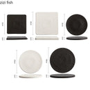 Axyaa Stone Ceramic Steak Serving Plate Set - Restaurant Tableware