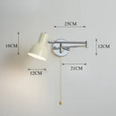 Axyaa LED Wall Lamp Adjustable Telescopic Arm Home Decor Bedside Bedroom Switch Reading
