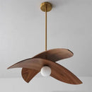 Axyaa Walnut LED Pendant Lamp Minimalist Chandelier
