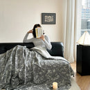 Axyaa High-End Wool Blend Sofa Blanket, Multi-Functional Aircraft Blanket
