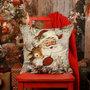 Axyaa Retro Farmhouse Santa Claus Pillowcase - Festive Sofa Cushion Cover