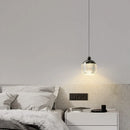 Axyaa Minimalist Luxury Black Gold LED Pendant Light for Bedroom & Living Room