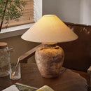 Axyaa Ceramic Desk Light LED Floor Lamp Fabric Lampshade Design