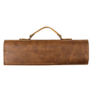 Axyaa Chef Knife Roll Bag - Genuine Leather Kitchen Storage Case for 5 Knives