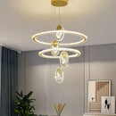 Axyaa Crystal Chandelier Stair Pendant Lamp Living Room Interior Lighting