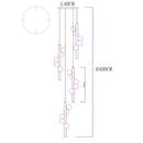 Axyaa LED Pendant Light for Staircase Chandeliers Living Room Indoor Lighting