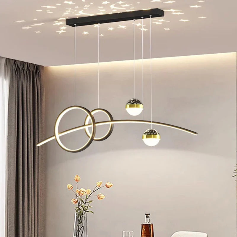 Axyaa Modern Dine Pendant Light Chandelier - Indoor LED Ceiling Lamp