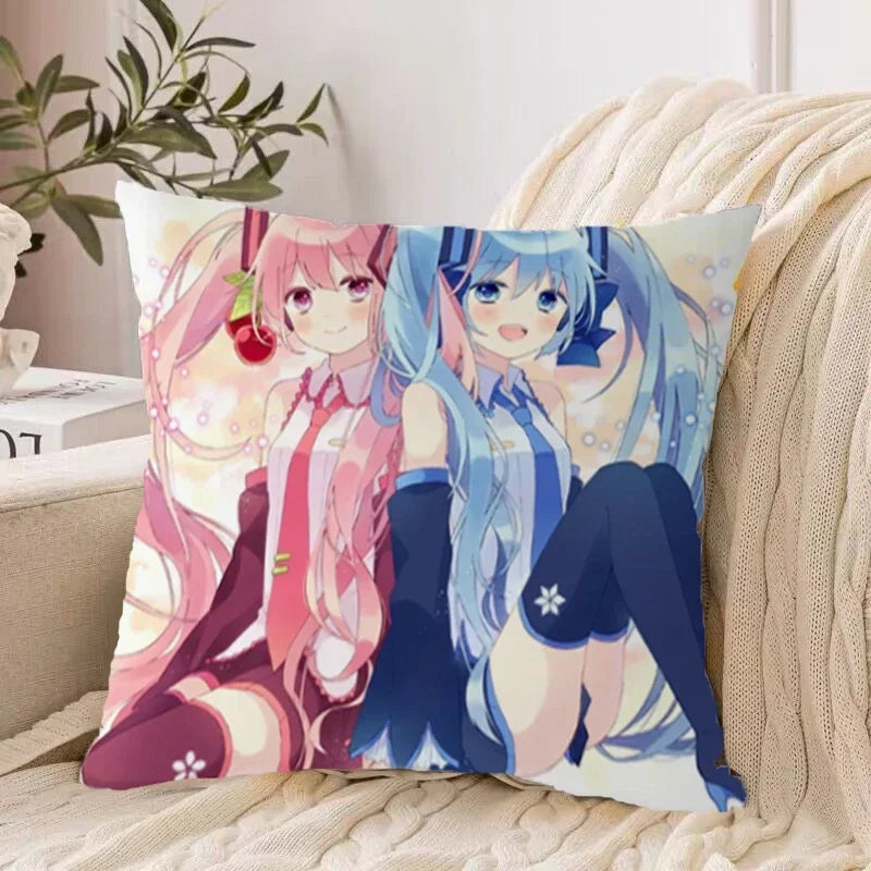 Axyaa 40*40 Hatsune Miku Pillow Cover Set for Stylish Bed Decor