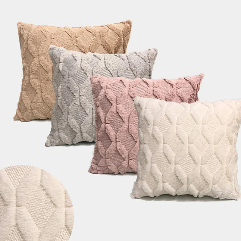 Axyaa Plush Pillow Cover 45x45cm Cozy Cushion for Home Living Room Sofa