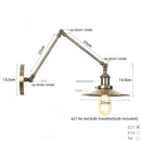 Axyaa Vintage Industrial Style Wall Sconce Lamp, Long Arm Adjustable LED, Pull Chain Switch