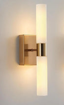 Retro Brass Wall Light with Glass Shade by Axyaa