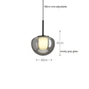 Axyaa Gray Glass LED Pendant Lights 5w Indoor Decor Modern Hanging Lamp