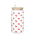 Axyaa Bow Flower Plastic Water Bottle with Wooden Lid and Straw