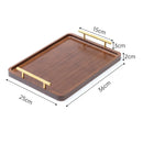 Axyaa Bamboo Tea Set Tray with Metal Handle