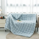 Luxurious Toscana Rabbit Fur Blanket by Axyaa: Soft Double-sided Bubble Fleece Blanket