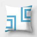 Axyaa Blue Geometric Pattern Cushion Cover for Living Room Sofa Decoration