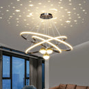 Axyaa Starry Sky Projection LED Chandelier in Black/Gold - Hanging Pendant Lights for Home