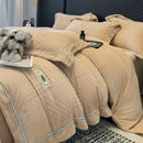 Axyaa Elegant Winter Rabbit Fleece 4-Piece Bedding Set, Luxurious & Warm Milk Fleece Kit