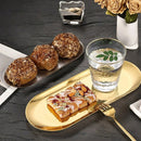 Axyaa Stainless Steel Oval Serving Tray Snack Dish Sushi Plate