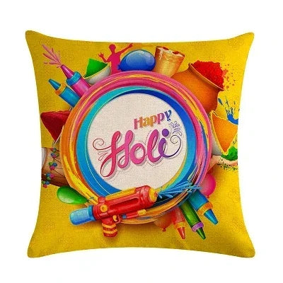 Axyaa Holi Holiday Pillowcase: Vibrant Decor for Home, Office, or Party