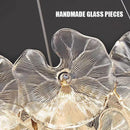 Axyaa Luxury Lotus Leaf Glass Chandelier LED Light Fixture