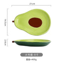 Axyaa Avocado Ceramic Salad Soup Bowl Family Fruit Snack Plate Kitchen Accessories