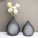Grey Glass Vase with Artificial Flowers by Axyaa for Elegant Home Decor