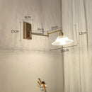 Axyaa Glass LED Wall Sconce Arm Rotate Bedroom Living Room Lights