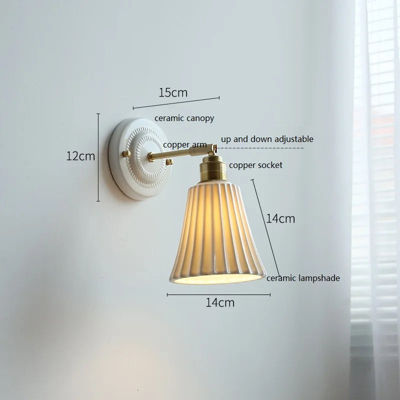 Axyaa Ceramic Wall Lamp LED Bathroom Mirror Stair Light Nordic Wandlamp