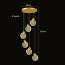 Axyaa Crystal Chandelier Stair Pendant Living Room Interior Lighting