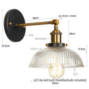 Axyaa Glass Industrial LED Wall Sconce Pull Chain Switch Vintage Bedside Lamp