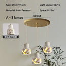 Axyaa Terrazzo Chandelier Lamp - Retro Nordic Bedroom Coffee Shop Pendant Light