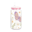 Axyaa Butterfly Lemon Double Wall Mason Jar Cup