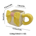 Axyaa Floral Bow Ceramic Coffee Cup - Exquisite 3D Design, Perfect for Tea or Milk