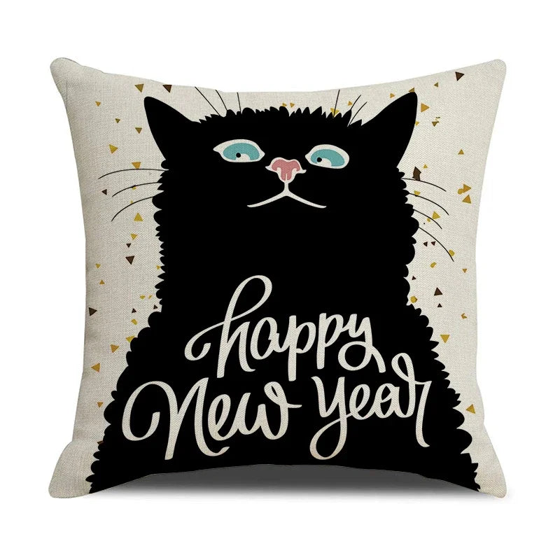 Axyaa Cat Print Cushion Cover for Stylish Home Decor and Comfort