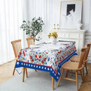 Axyaa Waterproof Rectangular Tablecloth for Coffee Table - Independence Day Flower Print