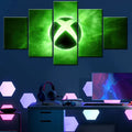 Axyaa Technology Xbox Logo Green Background Canvas Wall Art Print