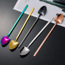 Axyaa Square Head Teaspoon with Long Handle, Coffee Tea Stirrer Spoon