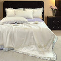Axyaa Embroidered Silk Lace Summer Quilt Set