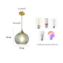 Axyaa Nordic Green Glass Pendant Light, LED Ceiling Hanging Ball for Kitchen Dining Bedroom
