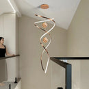 Axyaa Staircase Chandeliers LED Pendant Light Lamps for Living Room Eco-Friendly Lighting