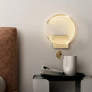 Axya LED Semicircular Wall Lamp for Bedroom Study Balcony in Black White Gold