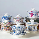 Axyaa Bird Tea Gaiwan Set - 350ml Porcelain Art Tea Bowl Kit
