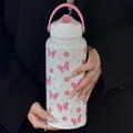 Axyaa Vacuum Insulated Water Bottle with Straw & Handle - Stainless Steel Thermos