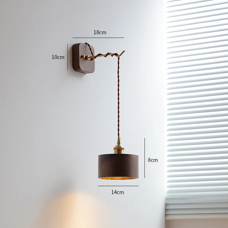 Axyaa Walnut Wooden LED Wall Lights Fixture Modern Indoor Lighting Nordic Wandlamp