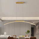 Axyaa Minimalist Curve Pendant Lamp - Adjustable Height LED Dining Light