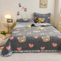Axyaa Velvet Quilted Bed Cover Single/Double Bedspread - Winter Bed Linen