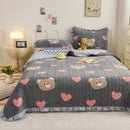 Axyaa Velvet Quilted Bed Cover Single/Double Bedspread - Winter Bed Linen