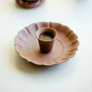 Axyaa Lotus Tea Tray with Gilded Silver Details & Handmade Rock Mud Pot