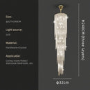 Axyaa Crystal Pendant Light for Duplex Staircase - Elegant Long Light Luxury Design